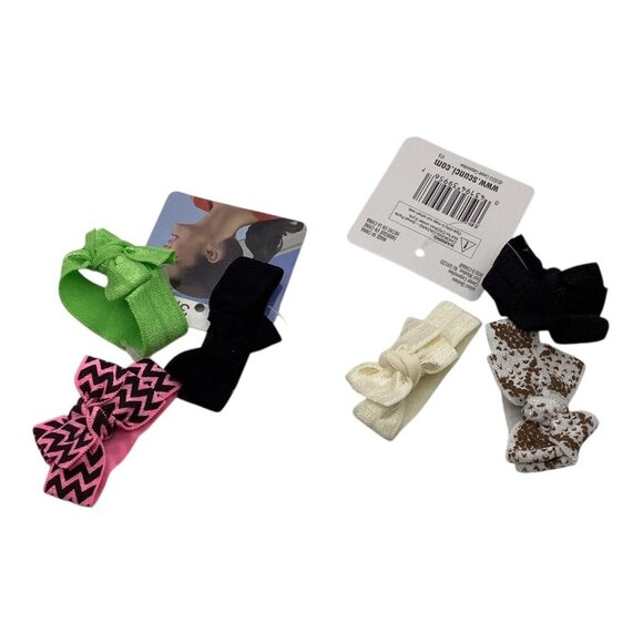 Scunci Knotted Ponytailers 3 Pcs Lot of 2 Hair Accessories Multicolor Bow - Picture 2 of 6